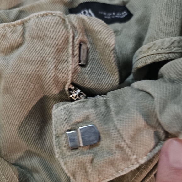 Zara Women's Green Paperbag Bermuda Shorts Size 4 With Tie Belt - Picture 11 of 11